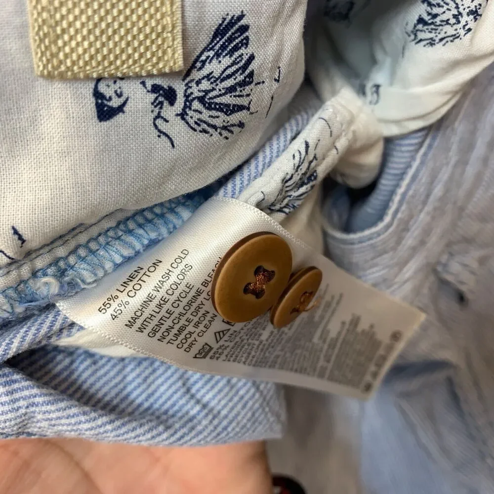 Tommy Bahama Shorts Adult 36 Blue Linen‎ Cotton Blend Mens